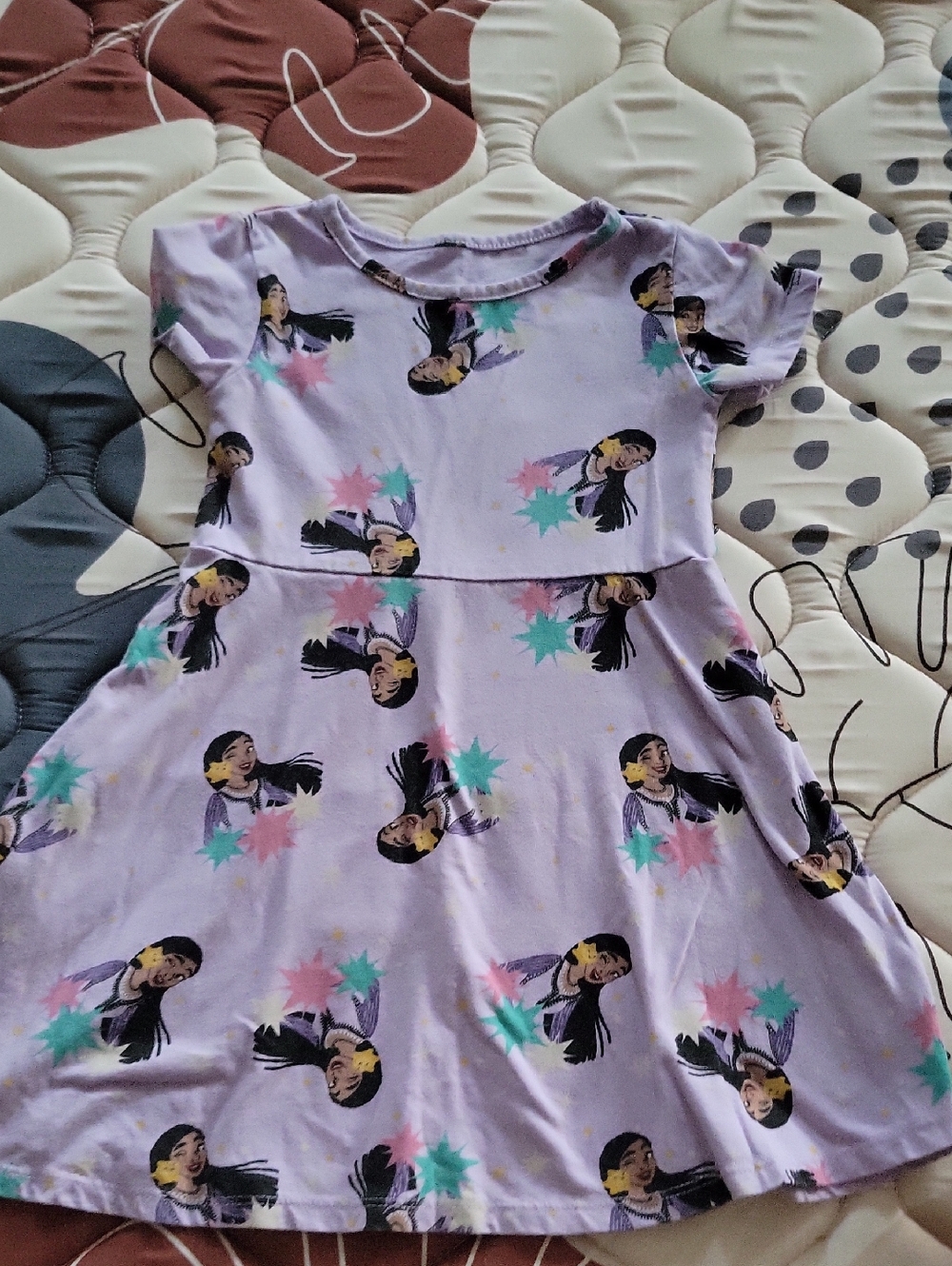 Disney Lavender Dress with Pink and Mint Star Accents
